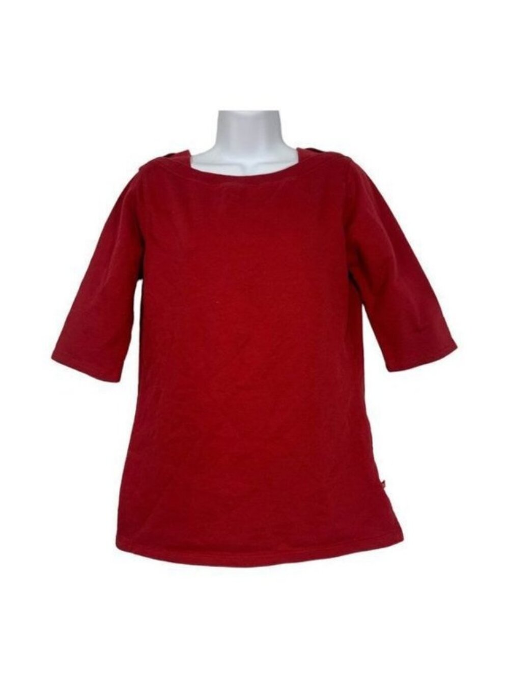 Dickies Red Womens 3/4 Sleeve Top Size L 12/14 Cotton Blend Casual Lightweight